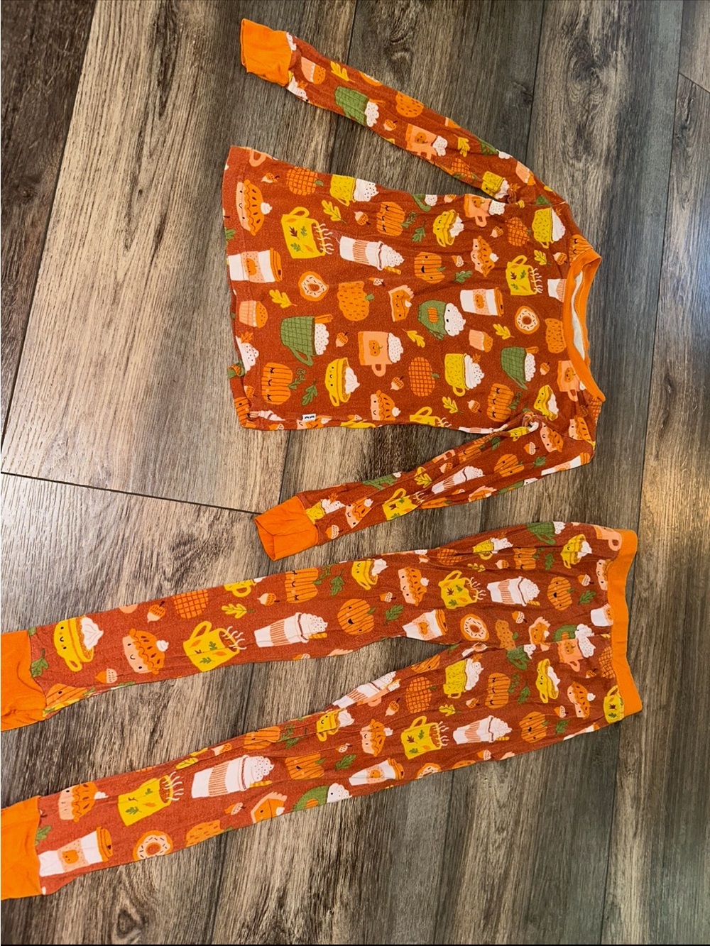 Little Sleepies Pumpkin Spice Long Sleeve Pajama Set Size 5/6